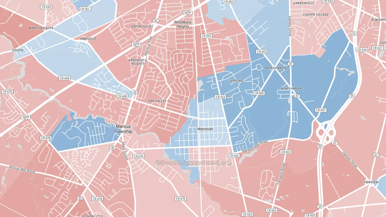 08090, NJ block-group political-lean map
