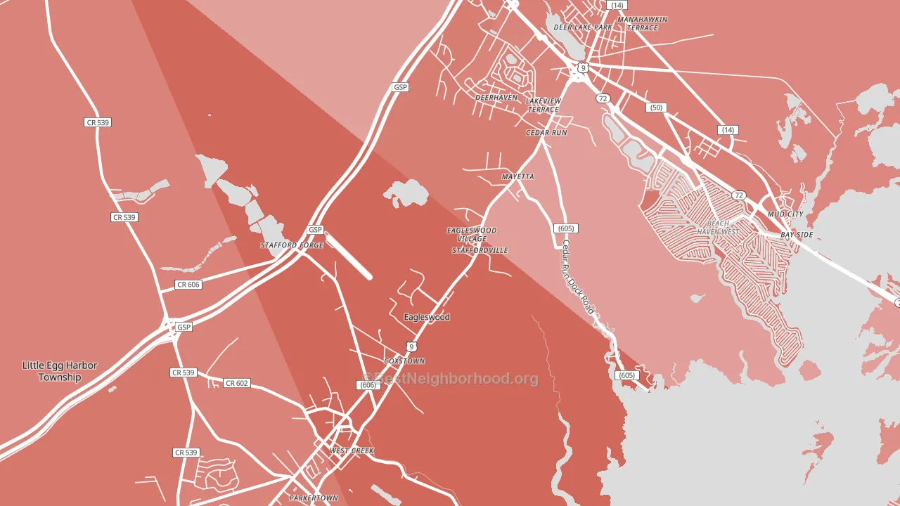 08092, NJ block-group political-lean map