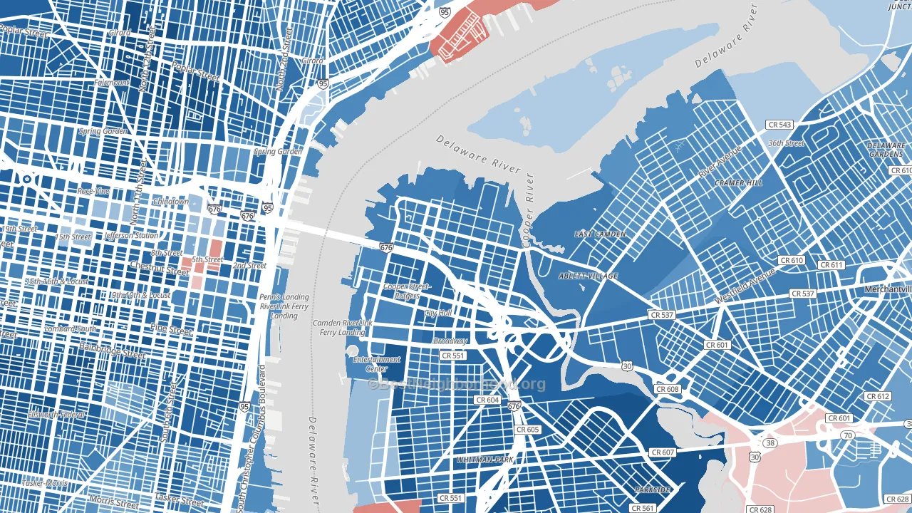 08102, NJ block-group political-lean map