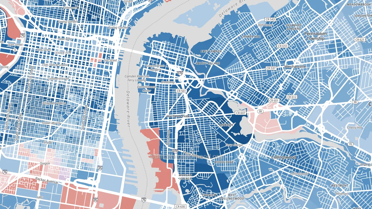 08103, NJ block-group political-lean map