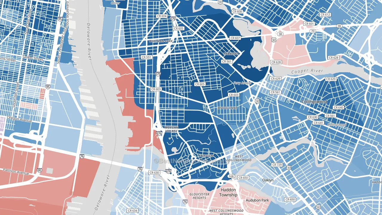 08104, NJ block-group political-lean map
