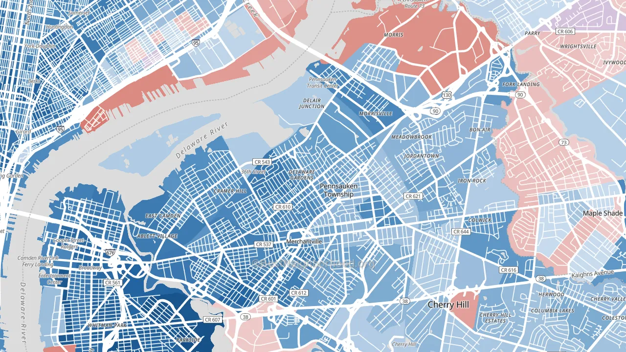 08110, NJ block-group political-lean map