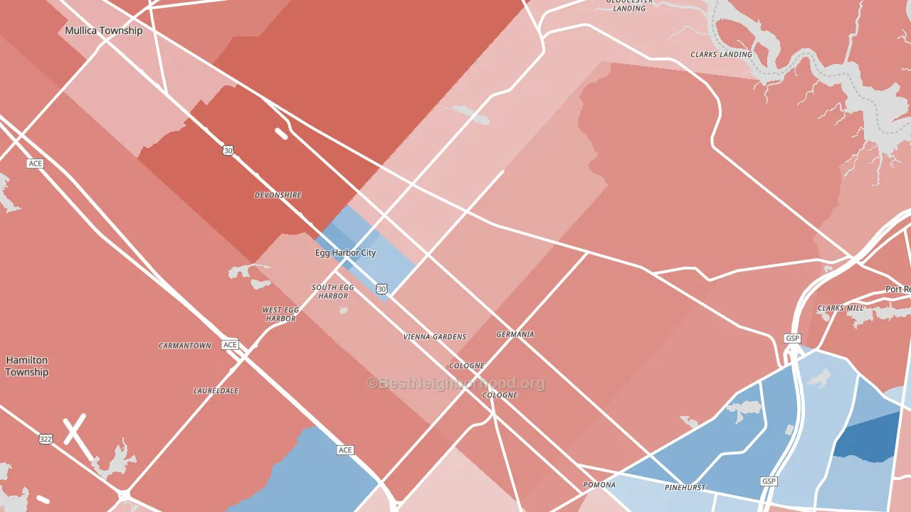 08215, NJ block-group political-lean map