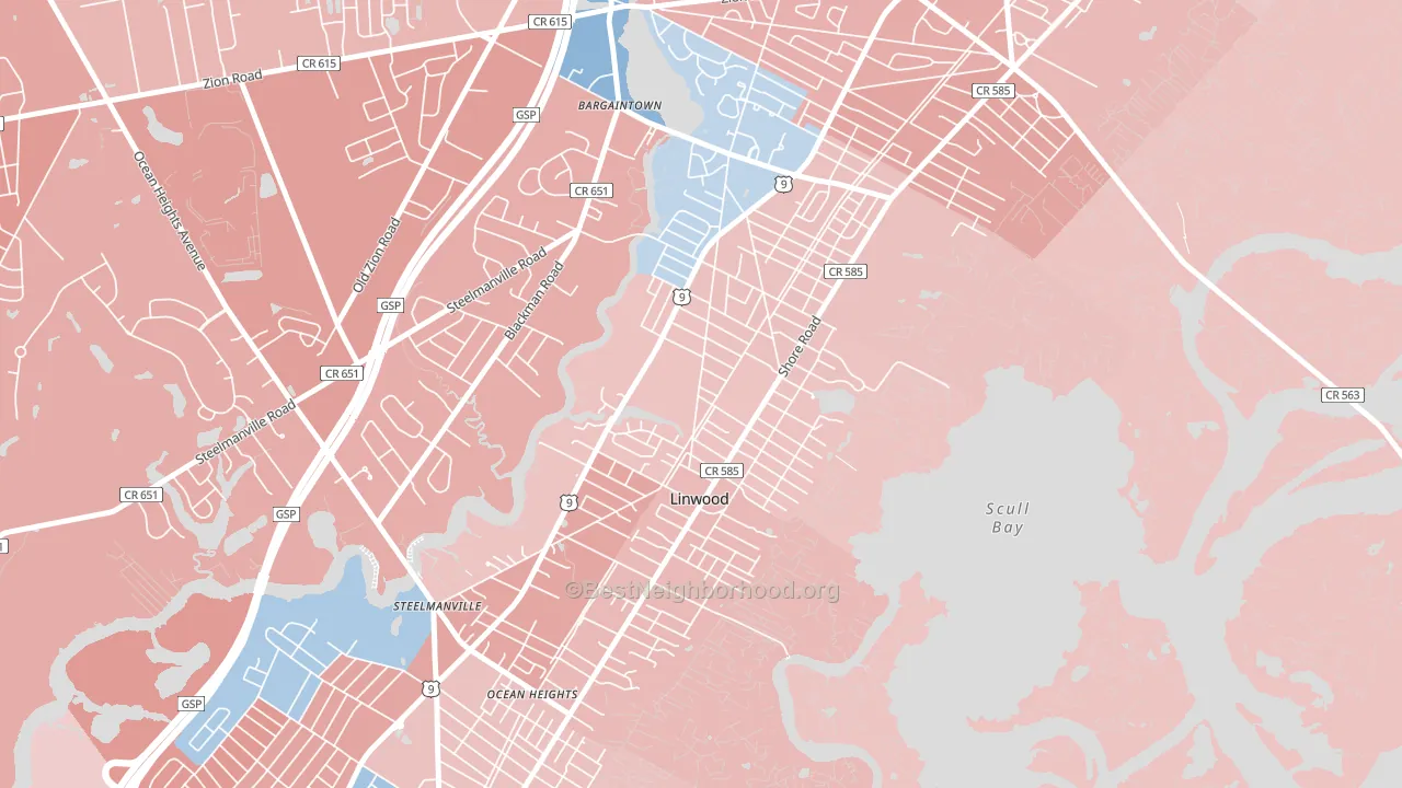 08221, NJ block-group political-lean map
