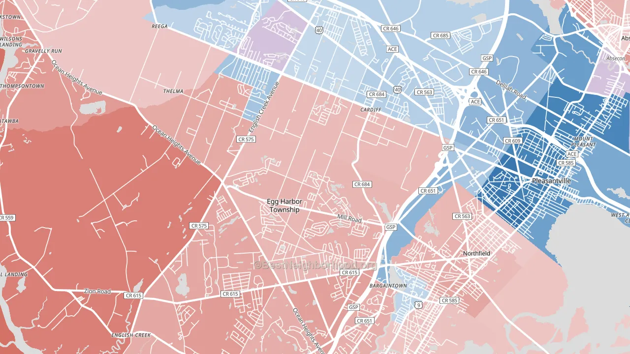 08234, NJ block-group political-lean map