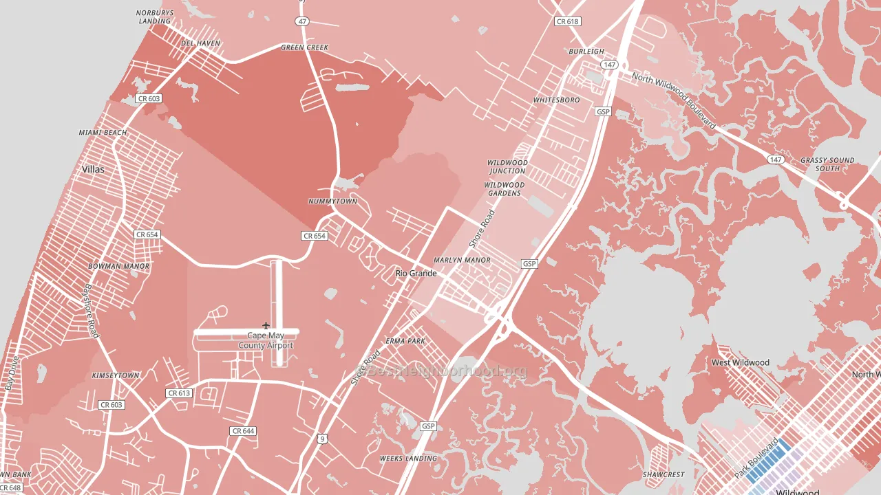 08242, NJ block-group political-lean map