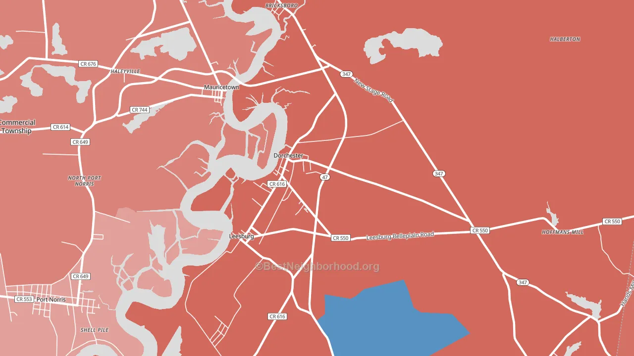 08316, NJ block-group political-lean map
