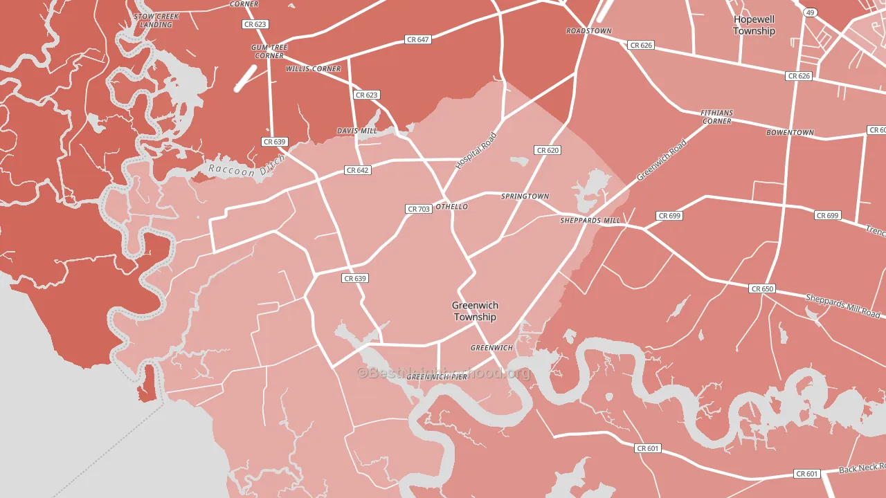 08323, NJ block-group political-lean map