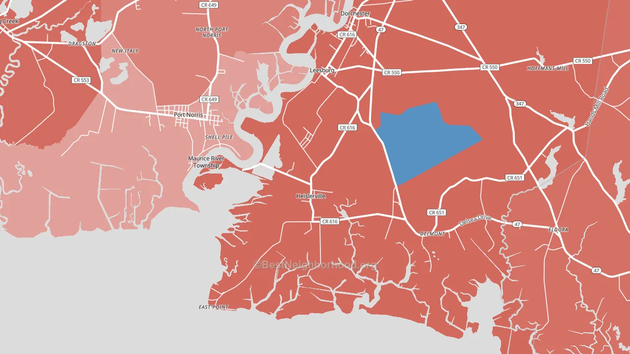 08324, NJ block-group political-lean map