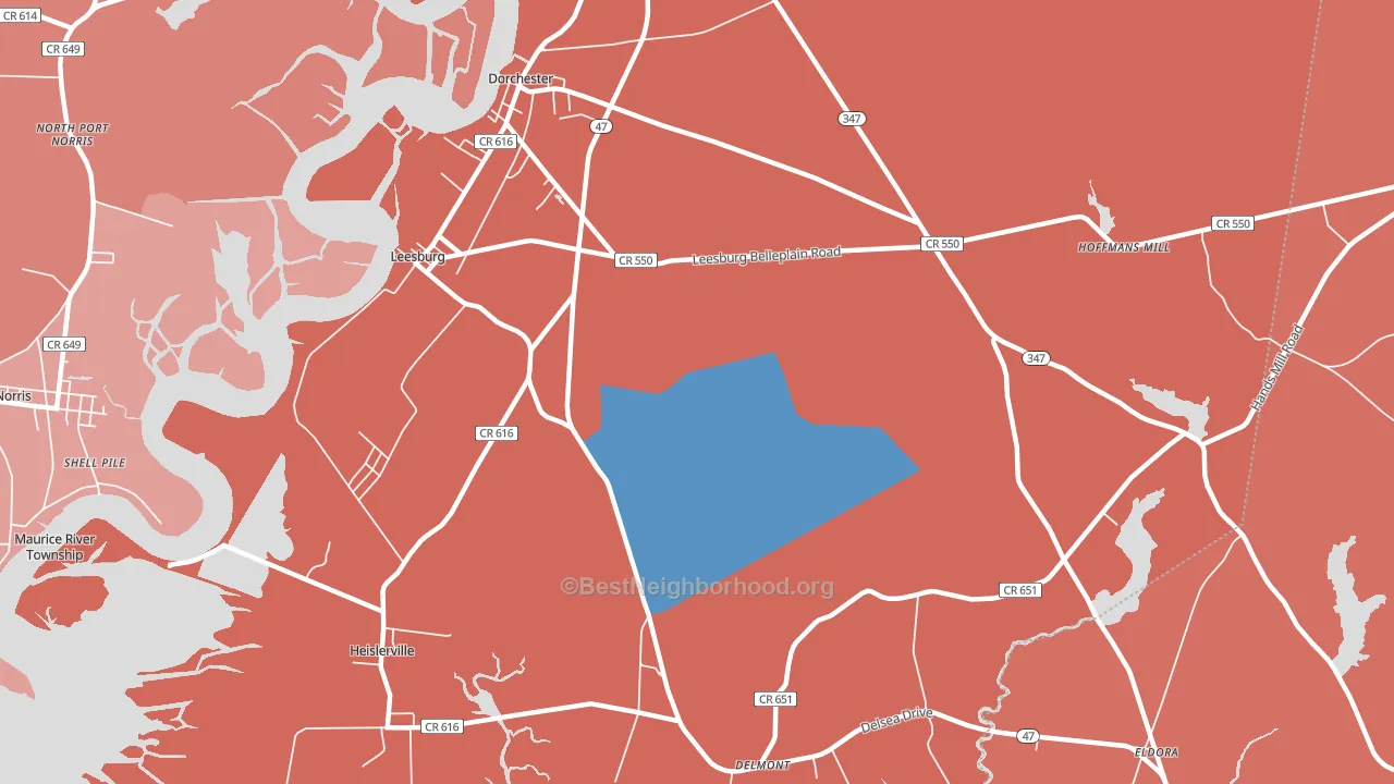 08327, NJ block-group political-lean map