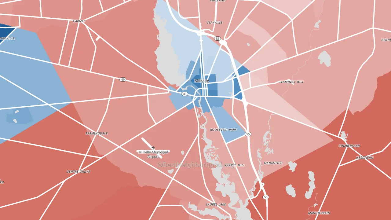 08332, NJ block-group political-lean map