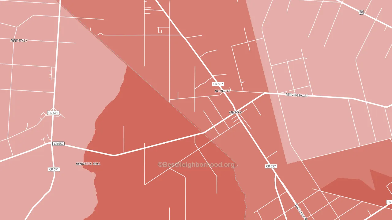 08340, NJ block-group political-lean map