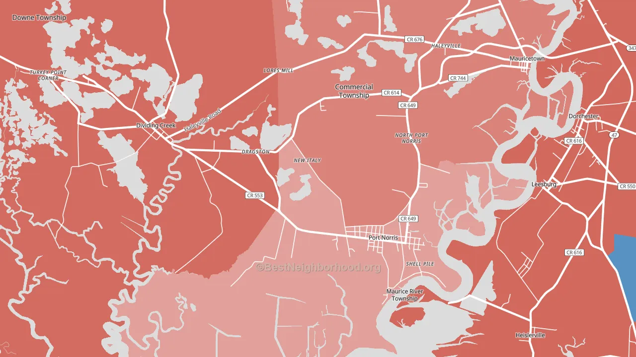 08349, NJ block-group political-lean map
