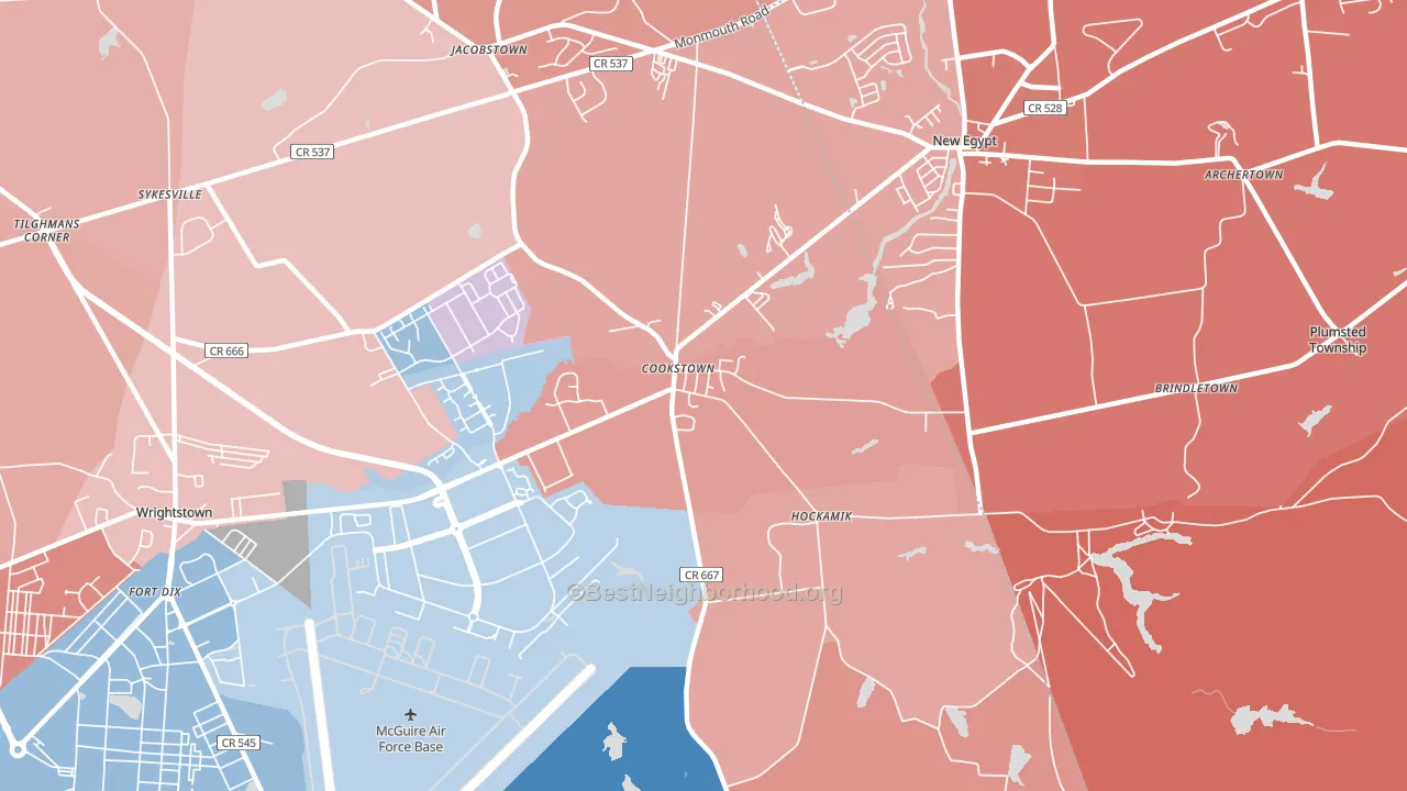08511, NJ block-group political-lean map