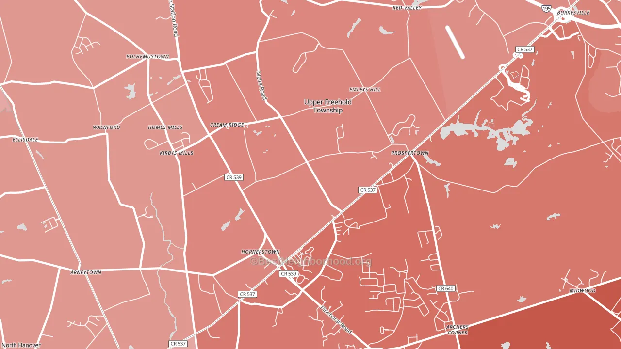 08514, NJ block-group political-lean map