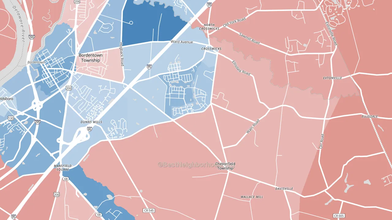 08515, NJ block-group political-lean map