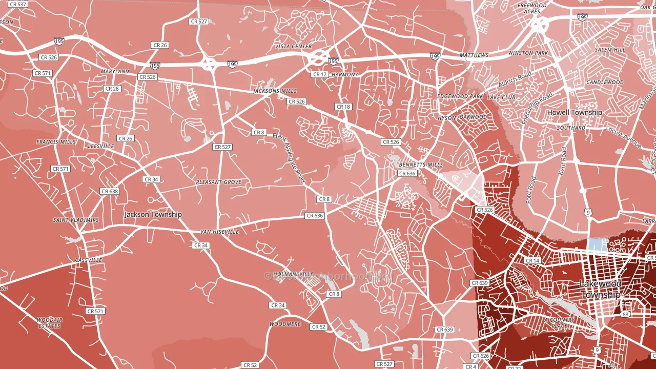 08527, NJ block-group political-lean map