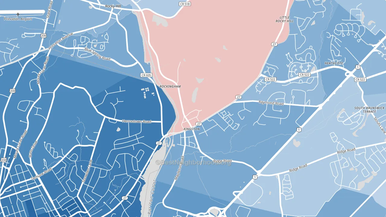 08528, NJ block-group political-lean map