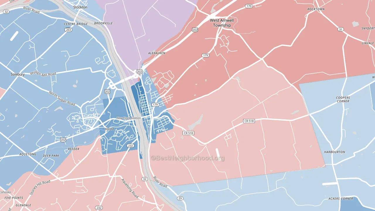 08530, NJ block-group political-lean map