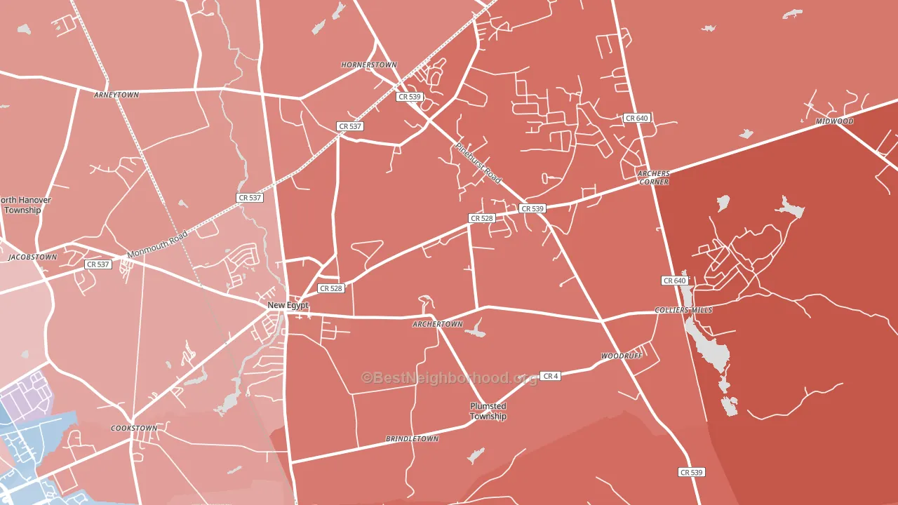 08533, NJ block-group political-lean map