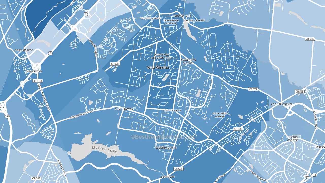08550, NJ block-group political-lean map