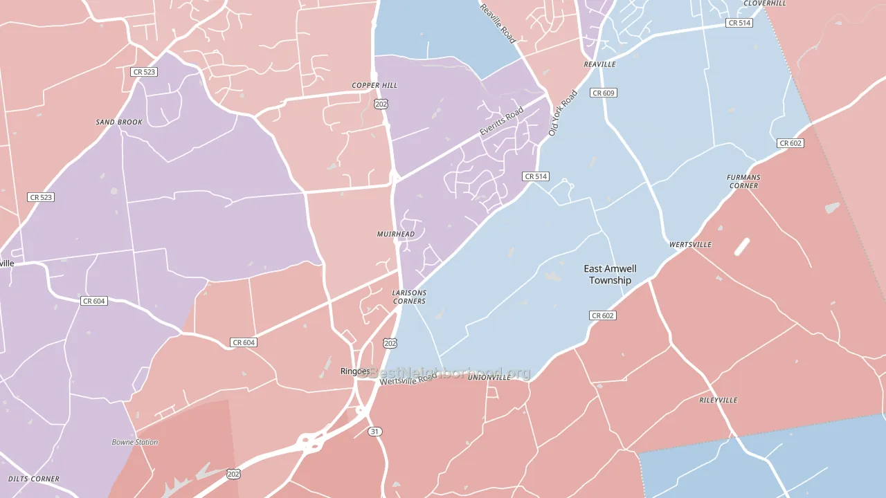 08551, NJ block-group political-lean map