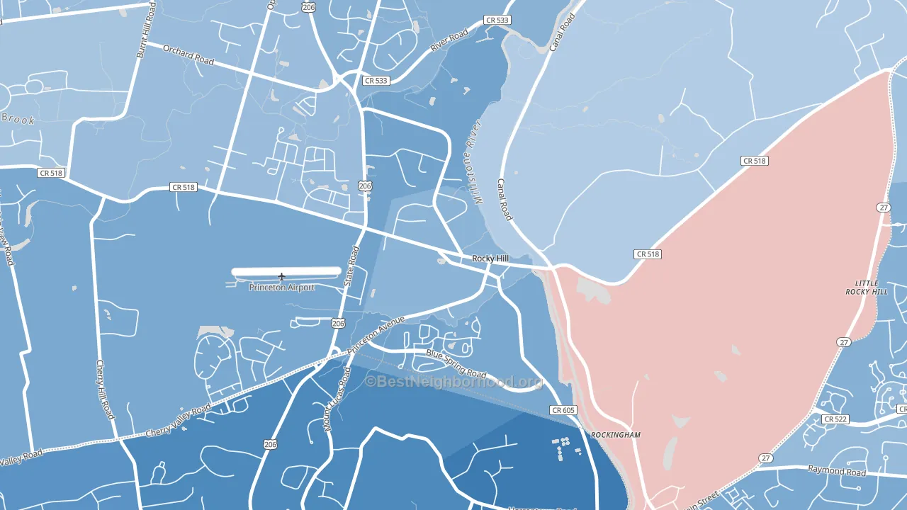 08553, NJ block-group political-lean map