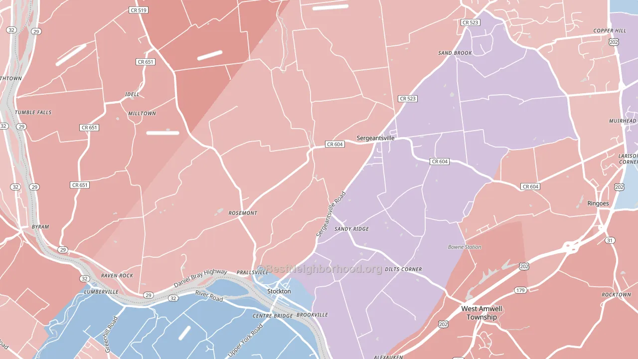 08559, NJ block-group political-lean map