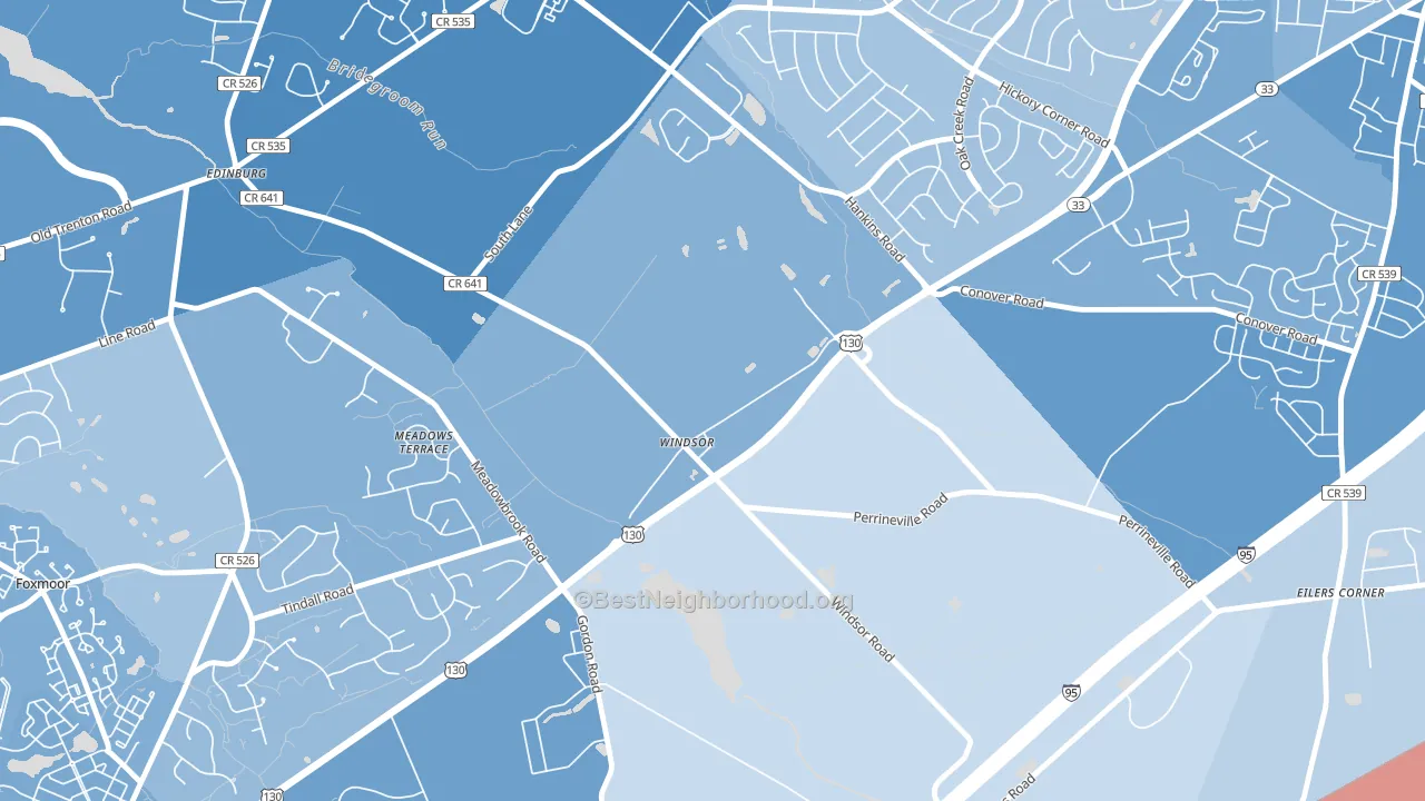 08561, NJ block-group political-lean map