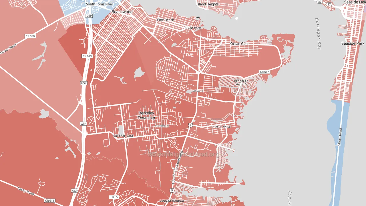 08721, NJ block-group political-lean map
