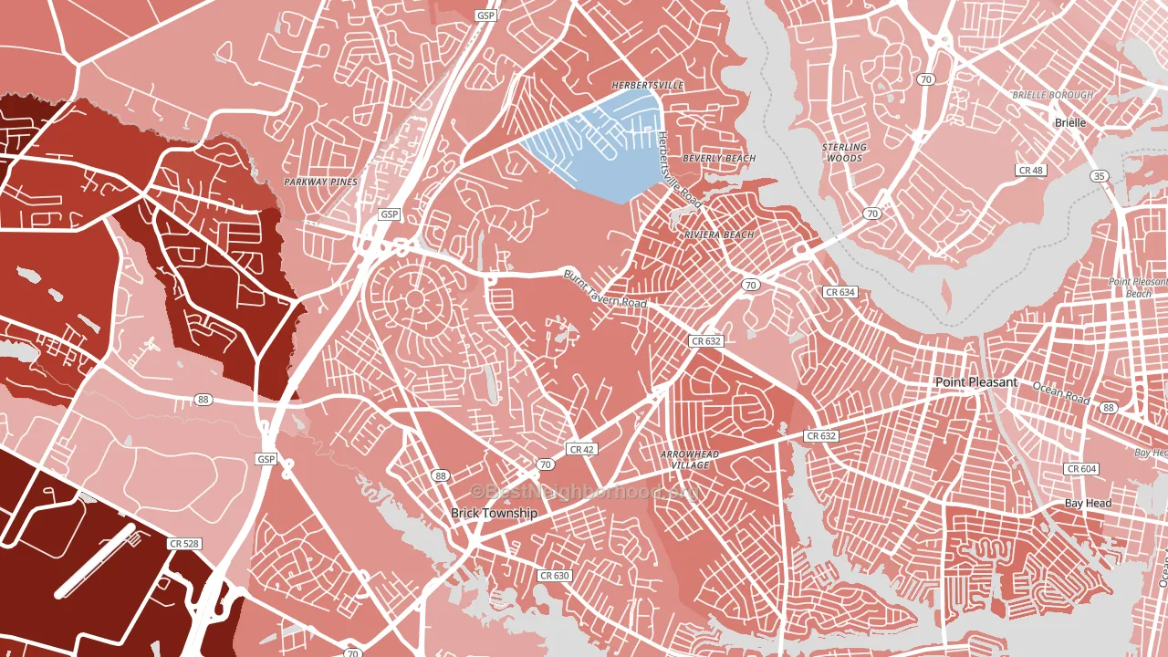08724, NJ block-group political-lean map