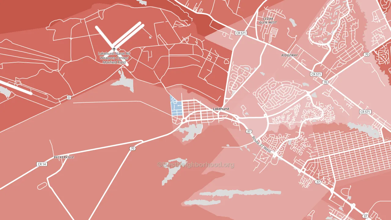 08733, NJ block-group political-lean map