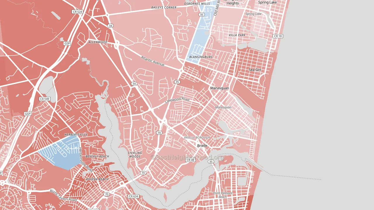 08736, NJ block-group political-lean map