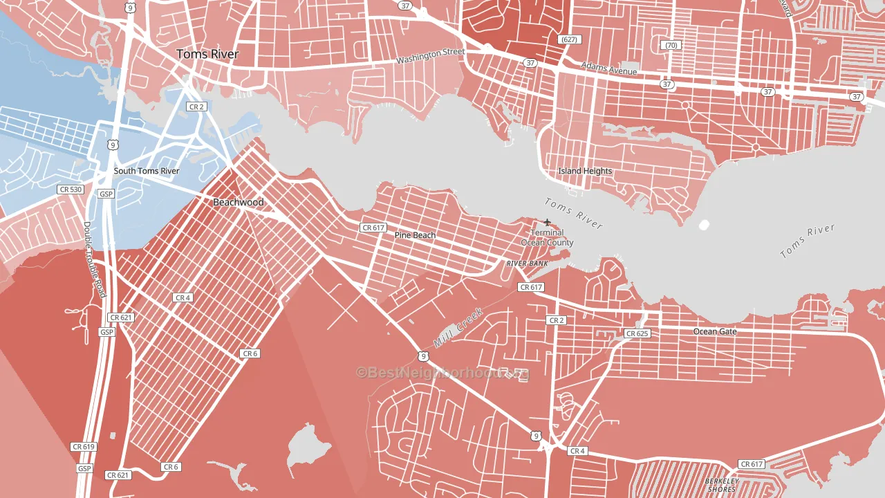 08741, NJ block-group political-lean map
