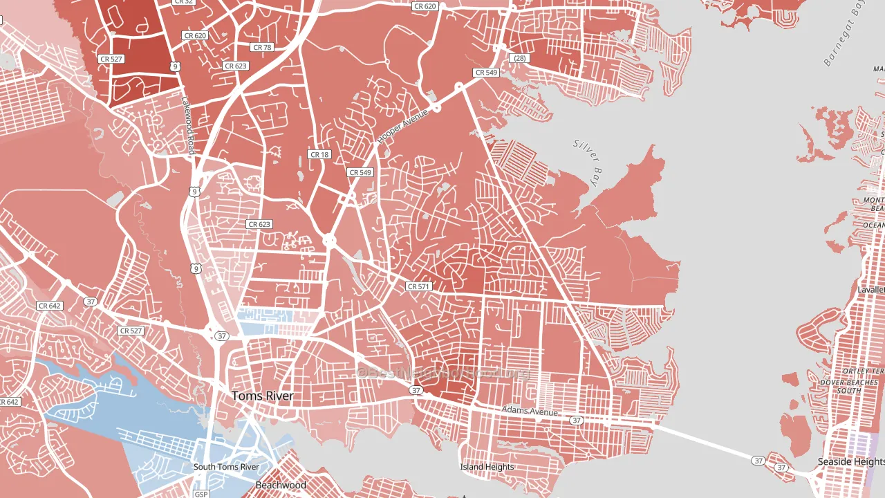 08753, NJ block-group political-lean map