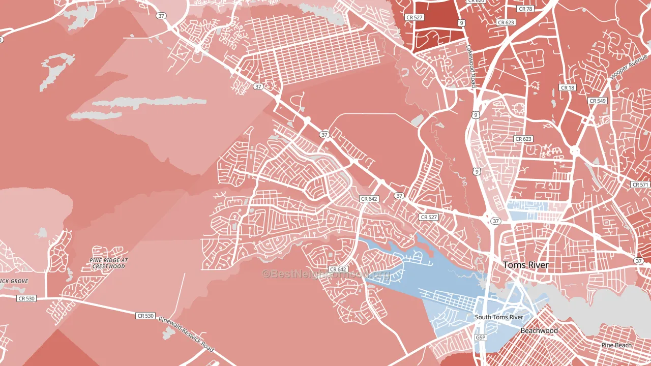 08757, NJ block-group political-lean map