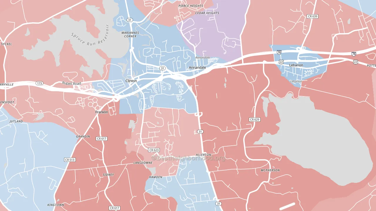 08801, NJ block-group political-lean map