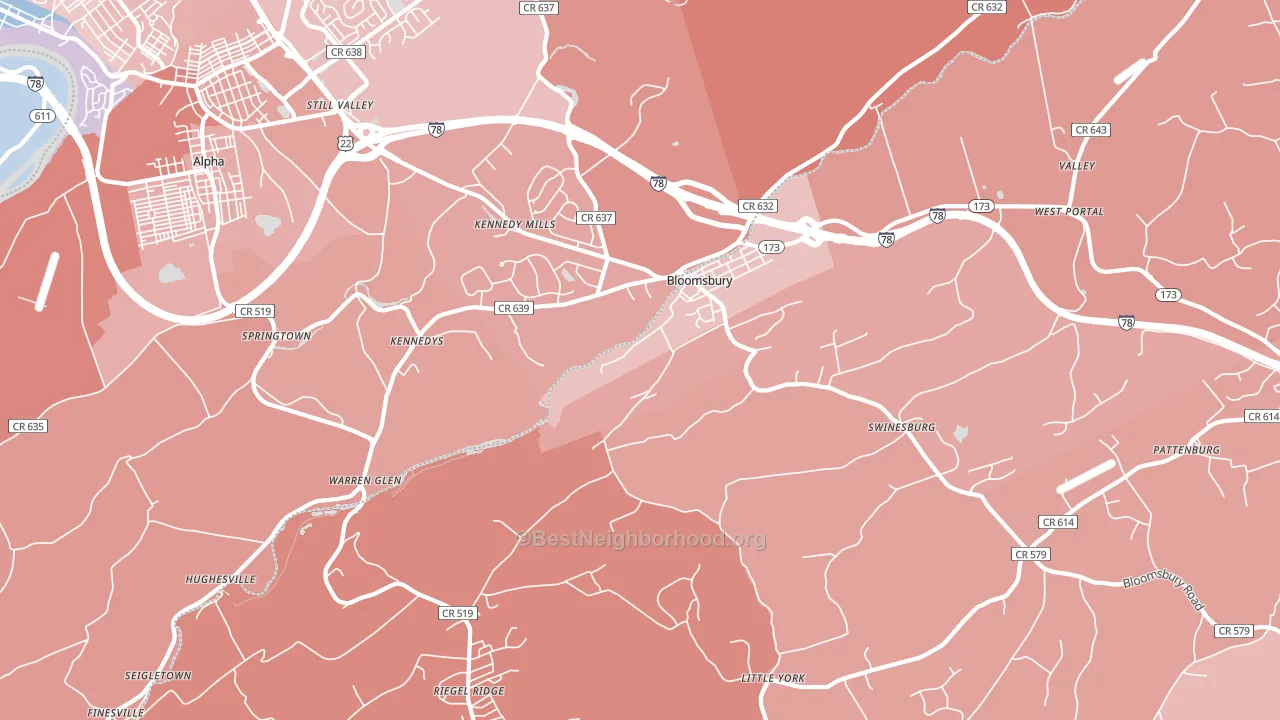 08804, NJ block-group political-lean map