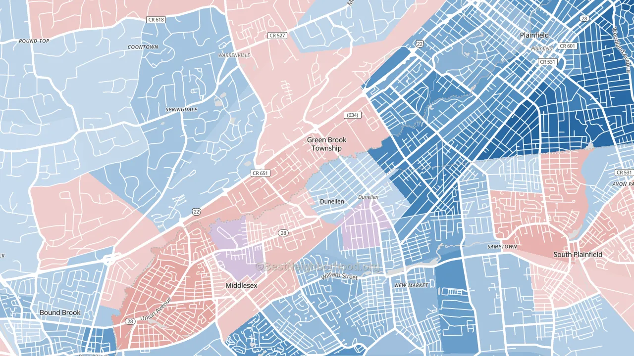 08812, NJ block-group political-lean map