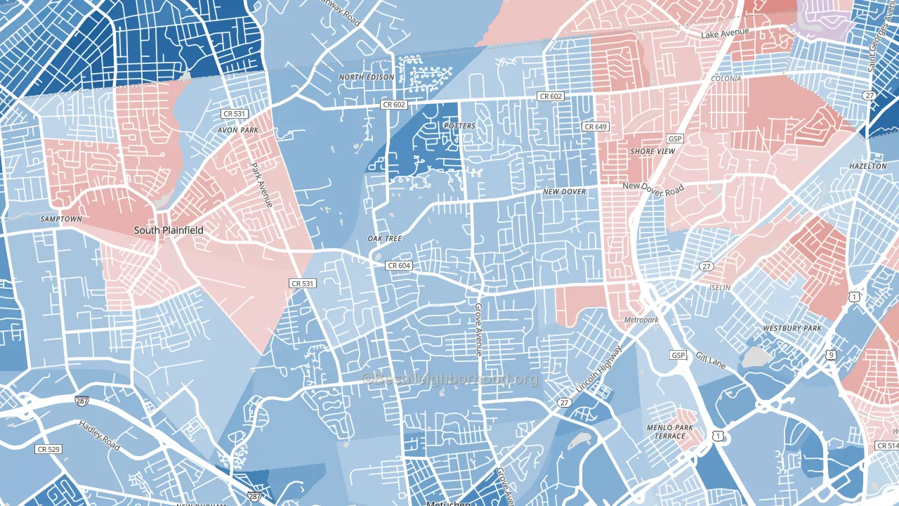 08820, NJ block-group political-lean map