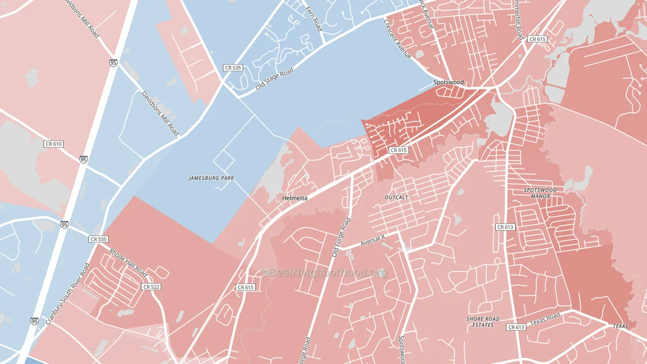 08828, NJ block-group political-lean map
