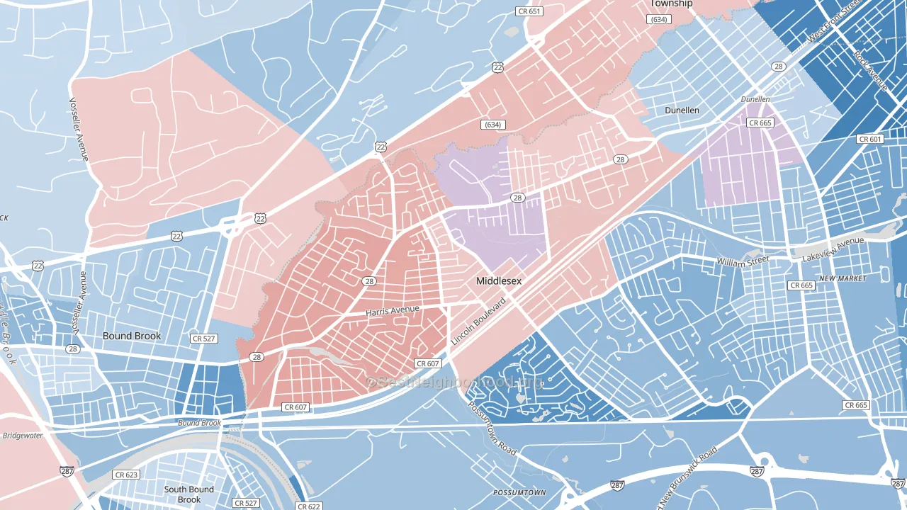 08846, NJ block-group political-lean map