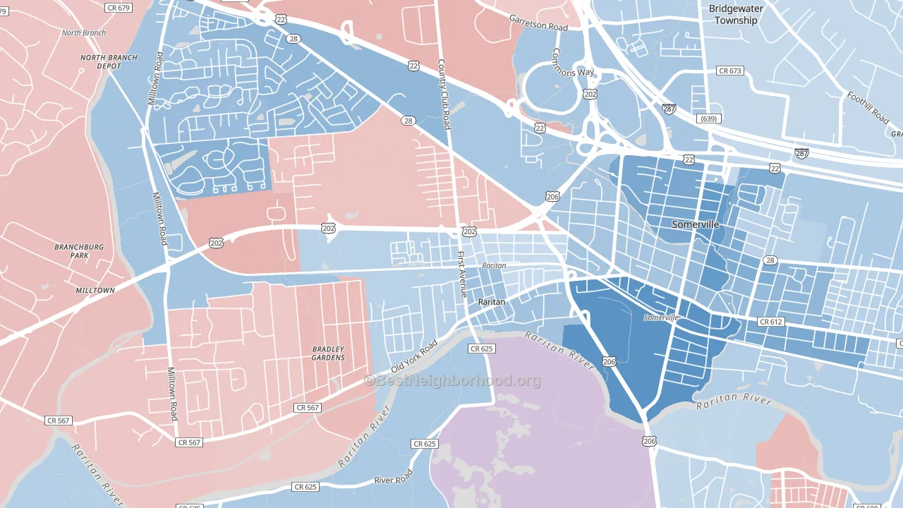 08869, NJ block-group political-lean map