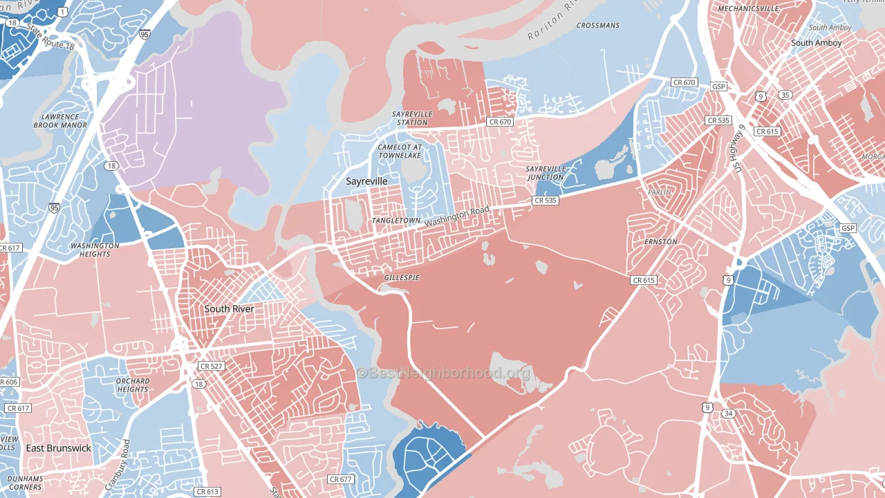 08872, NJ block-group political-lean map