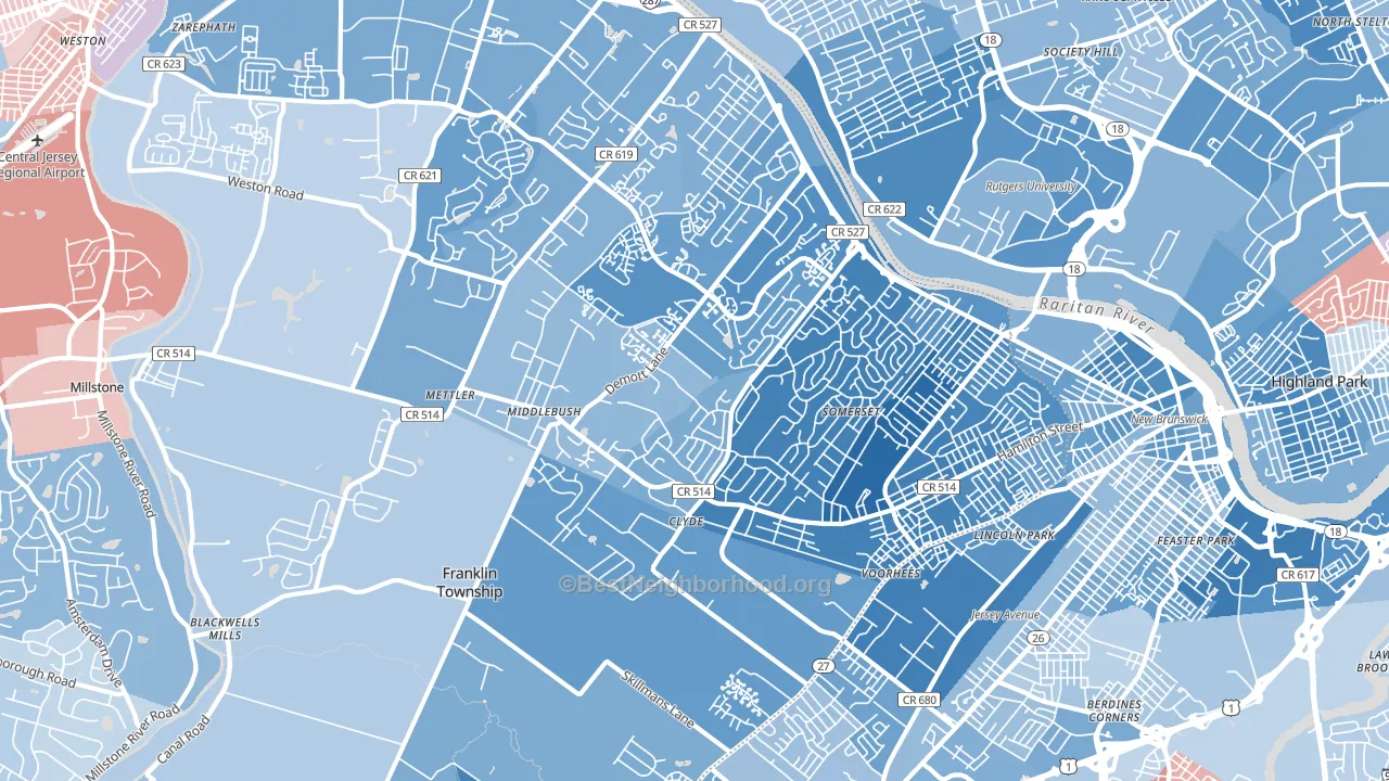 08873, NJ block-group political-lean map