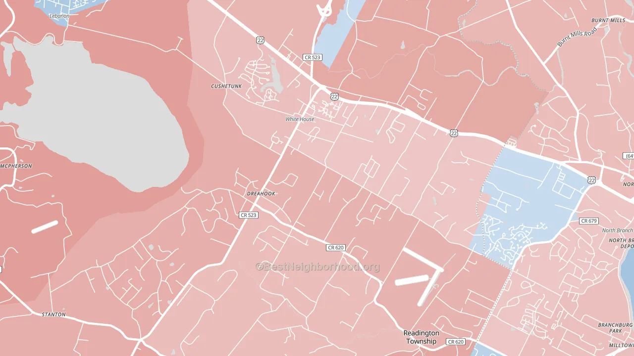 08889, NJ block-group political-lean map