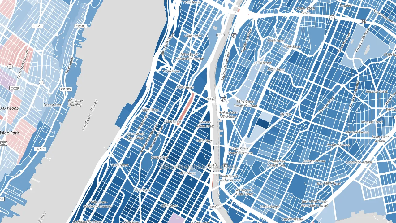 10039, NY block-group political-lean map