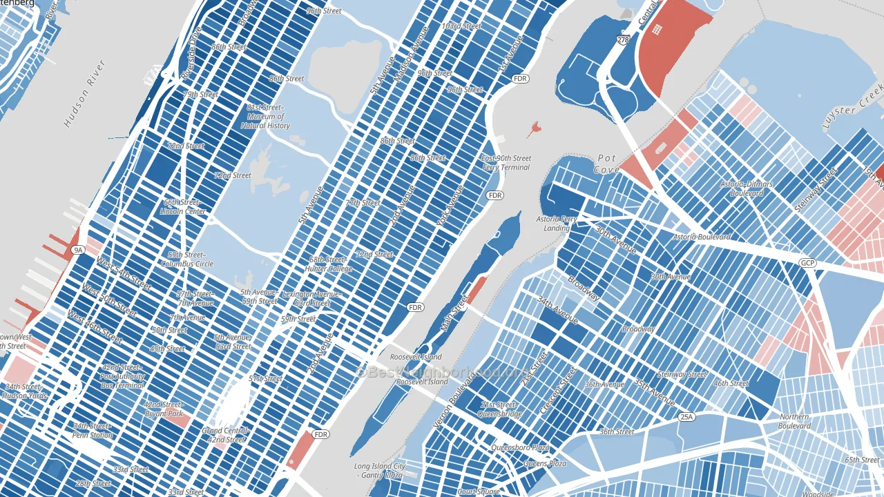 10162, NY block-group political-lean map