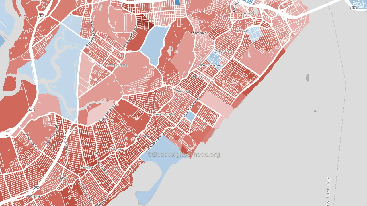 10306, NY block-group political-lean map