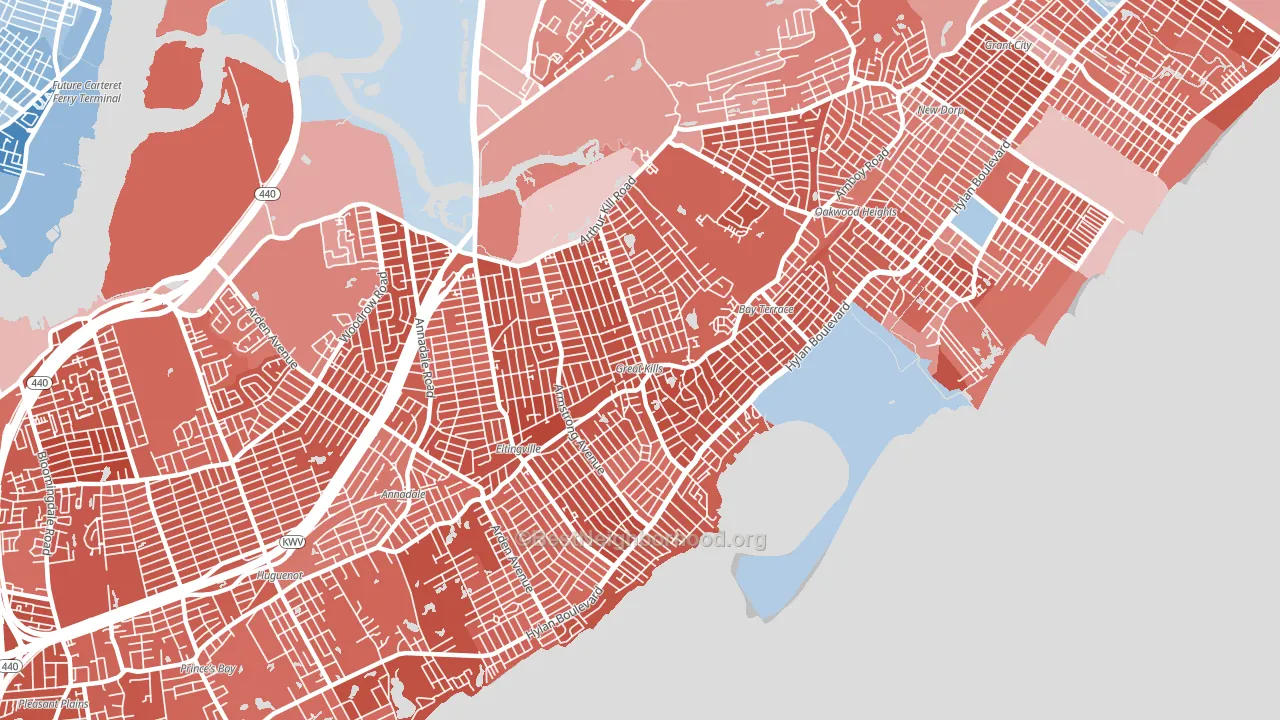 10308, NY block-group political-lean map